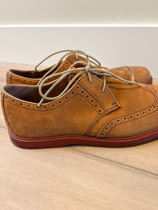 Polo Ralph Lauren Orrick Wing Tip Oxfords Brown Leather Shoes - Size 11.5D